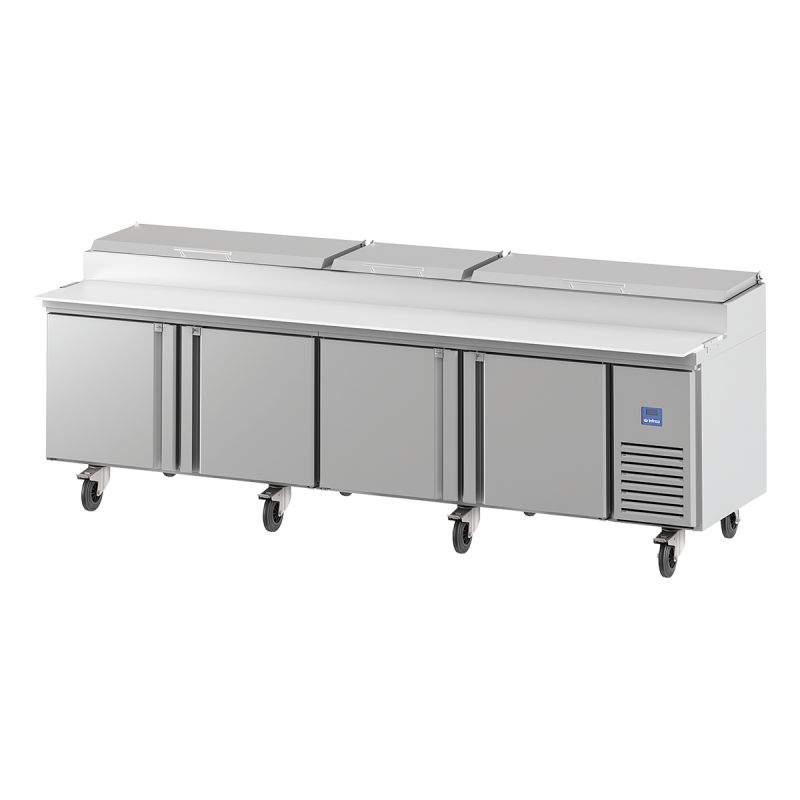 Table de préparation salade et pizza positive 4 portes 1050 L