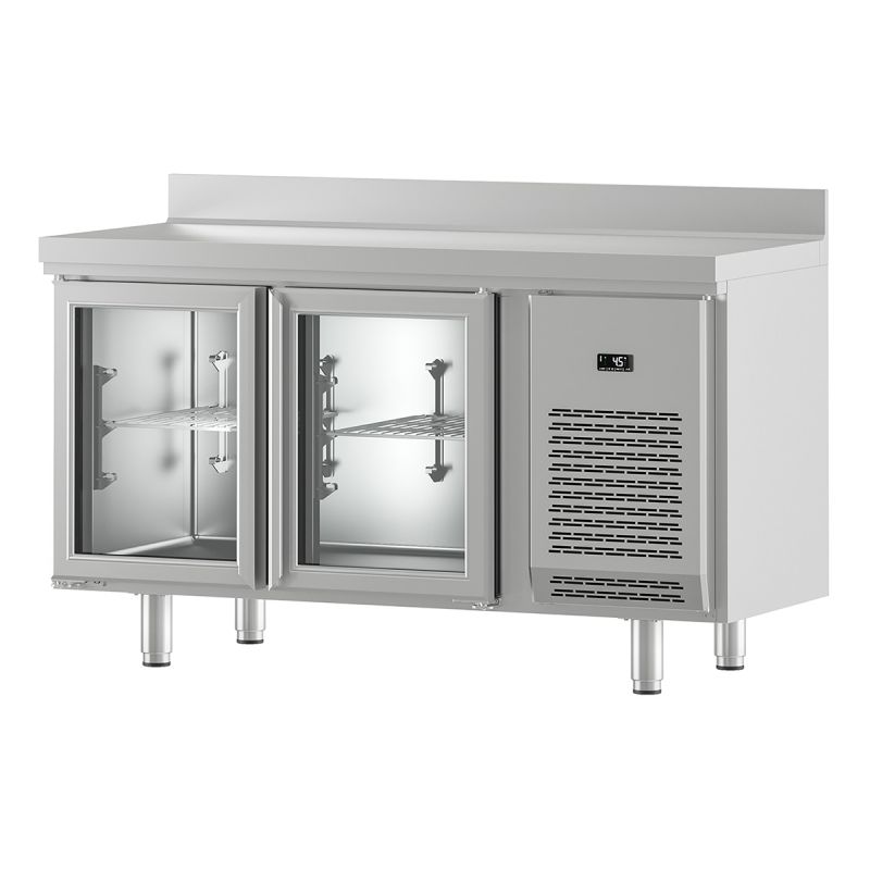 Table réfrigérée positive 2 portes vitrées 255 L