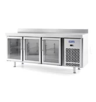 Table réfrigérée positive 3 portes vitrées 400 L