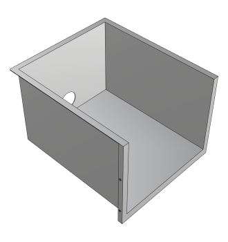 Tray, cash box, and blender