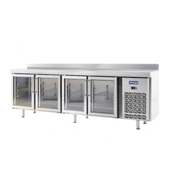 Table réfrigérée positive 4 portes vitrées 540 L