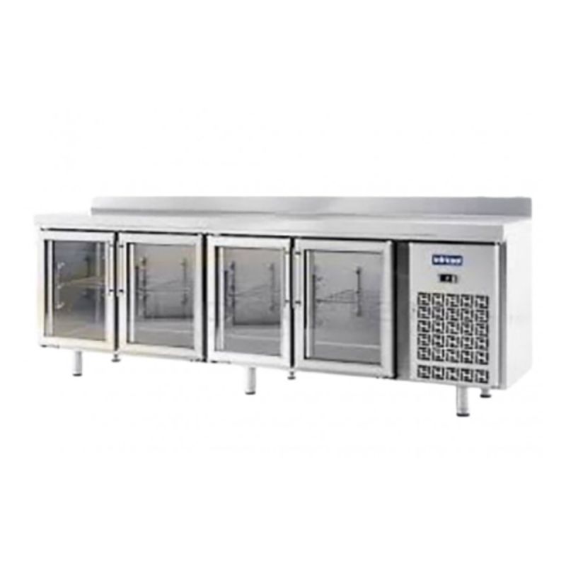 Table réfrigérée positive 4 portes vitrées 540 L