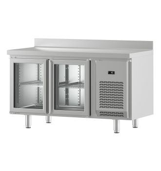 Table réfrigérée positive gn 1/1 2 portes vitrées 305 L