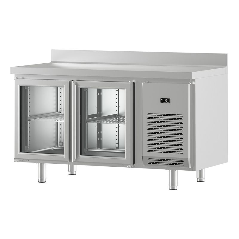 Table réfrigérée positive gn 1/1 2 portes vitrées 305 L