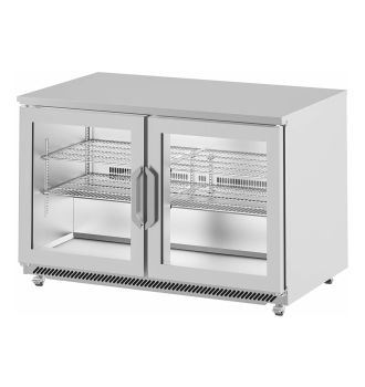 Table undercounter positive 2 portes vitrées 380 L