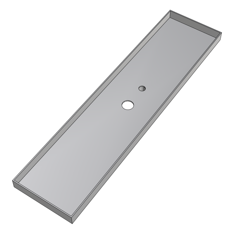 Rinsing sink for shaker grid with drainage 500x120x35