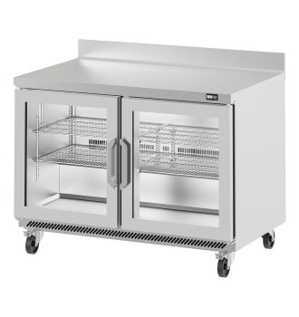 Table worktop positive 2 portes vitrées 380 L