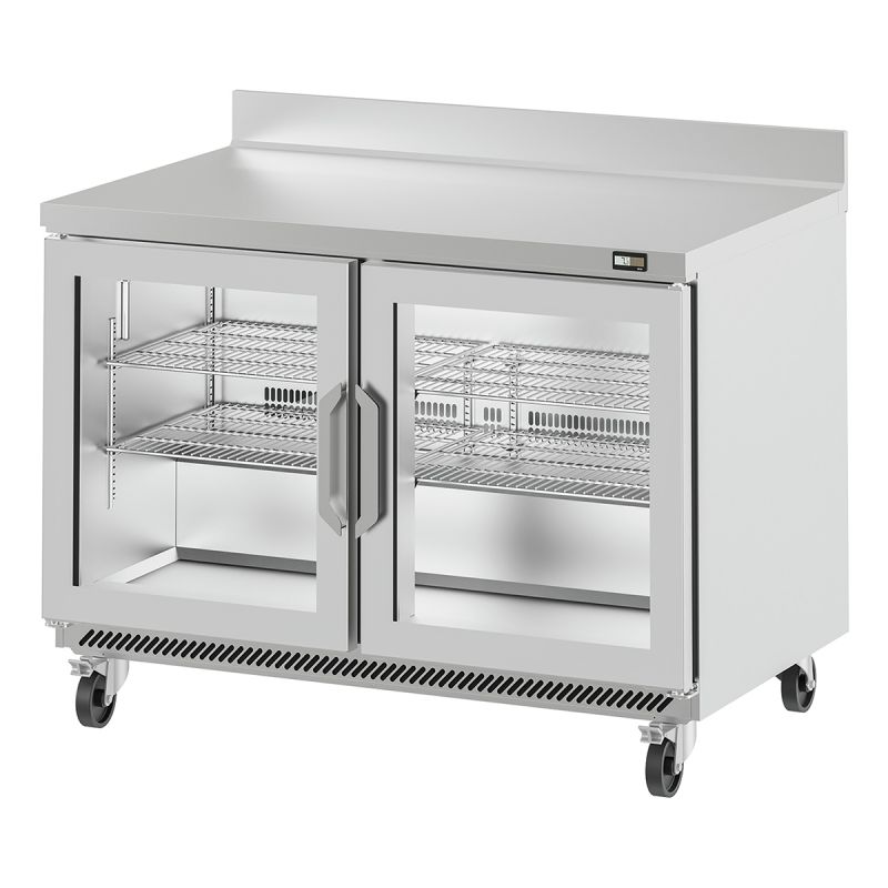 Table worktop positive 2 portes vitrées 380 L