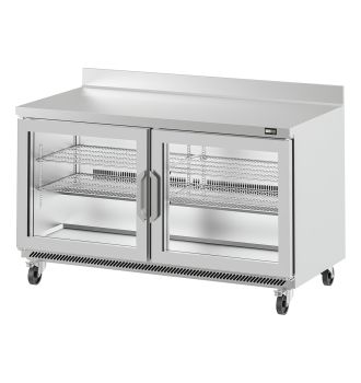 Table worktop positive 2 portes vitrées 480 L