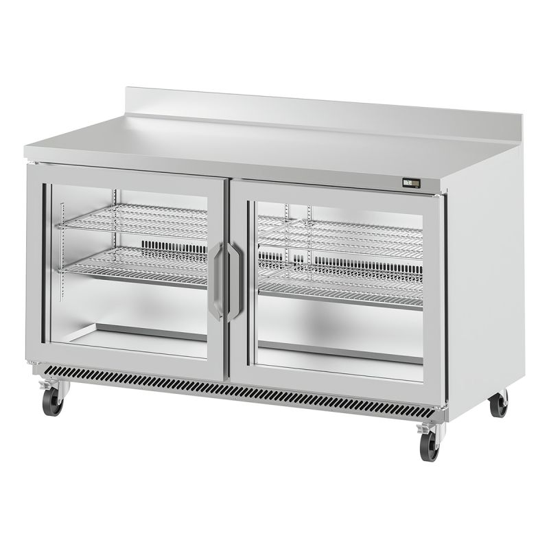 Table worktop positive 2 portes vitrées 480 L