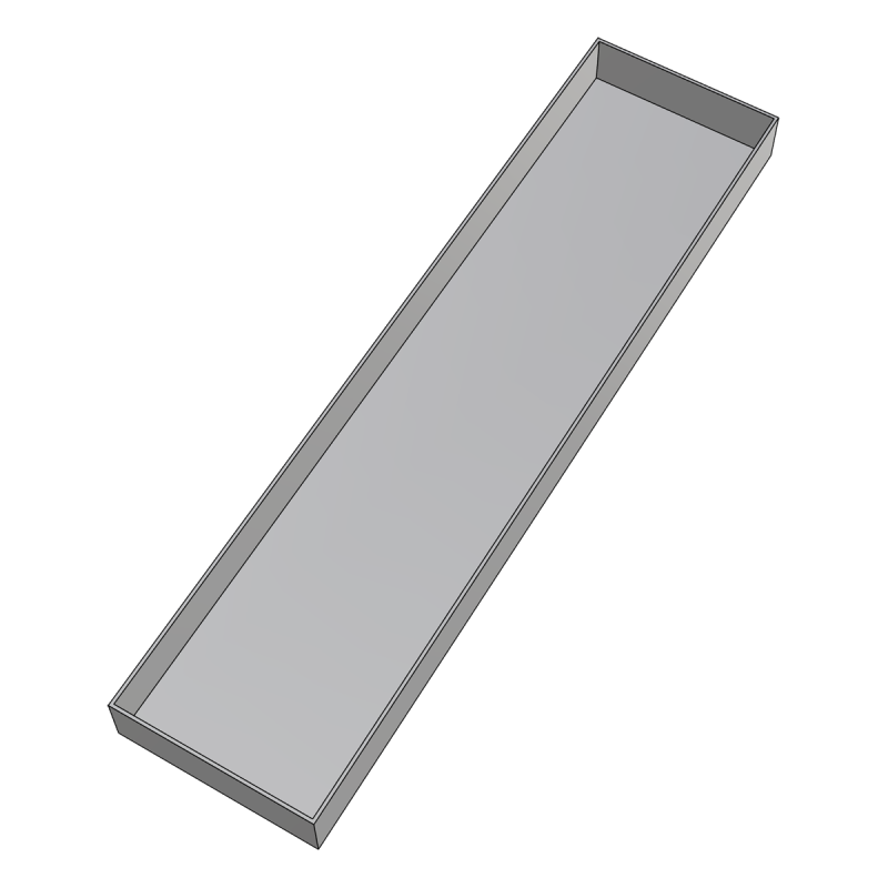 Cuve pour grille comptoir de bar 500x120x35