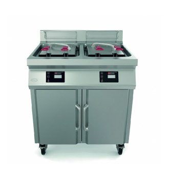 Friteuse électrique avec filtration 2 cuves simples 14 L