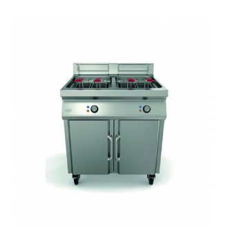 Friteuse mécanique avec filtration 2 cuves simples 14 L