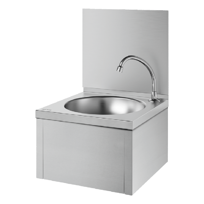 Lave-mains Inox mécanique avec dosseret