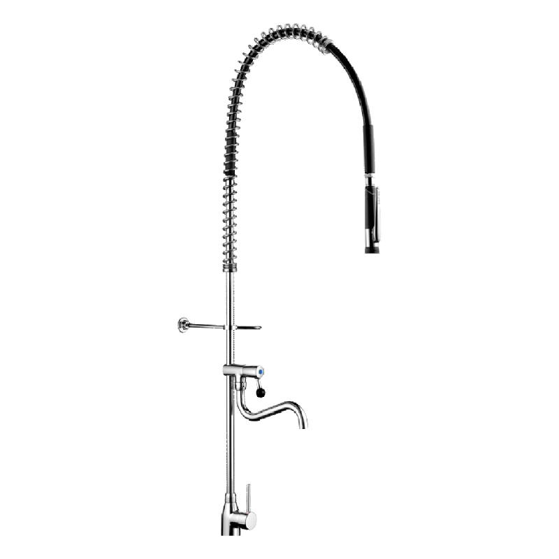 Combiné de prélavage inox avec robinet de puisage