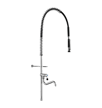 Combiné de prélavage noir avec robinet de puisage
