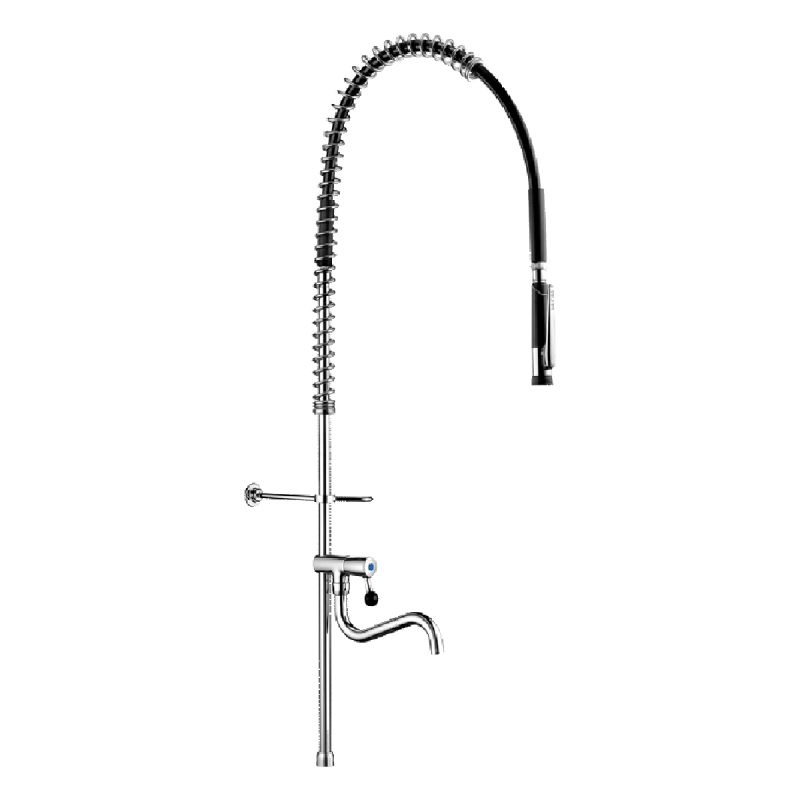 Combiné de prélavage noir avec robinet de puisage