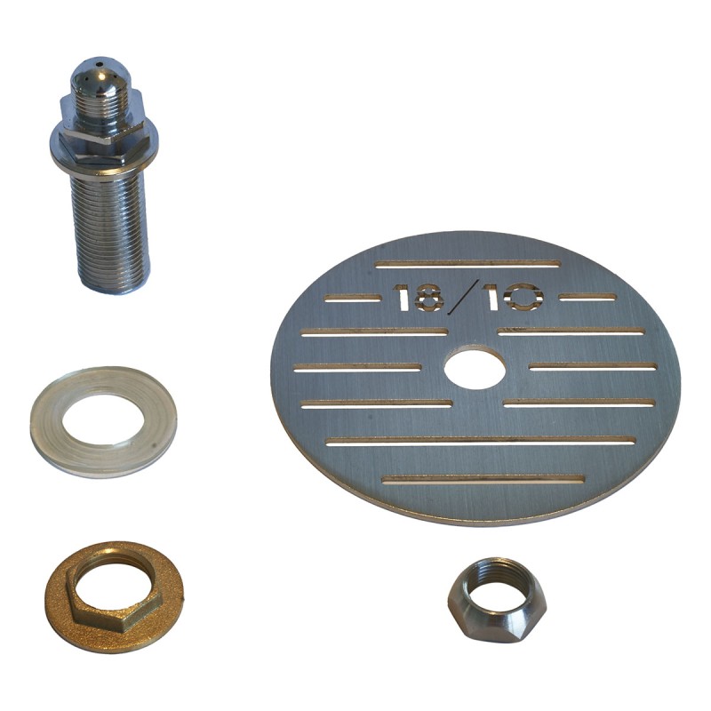 Stainless steel bar glass rinser with custom logo cutout