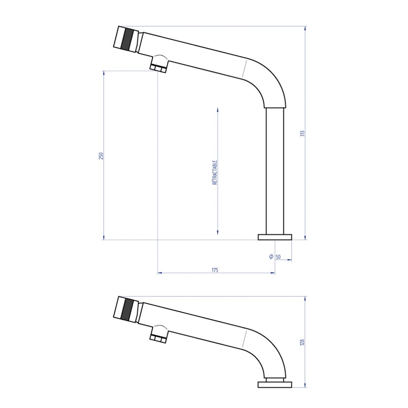 Mitigeur de bar télescopique