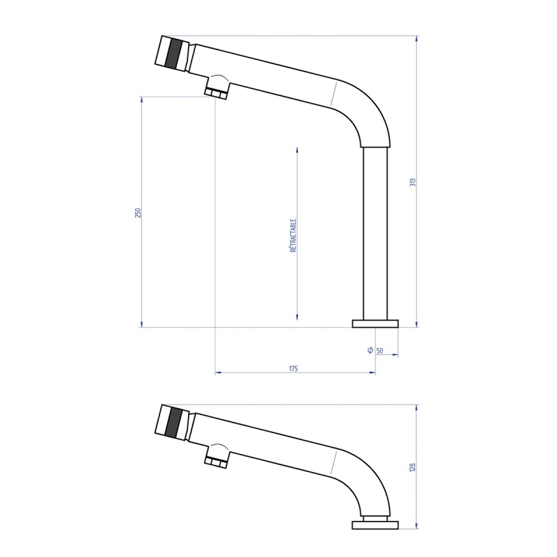 Telescopic bar mixer