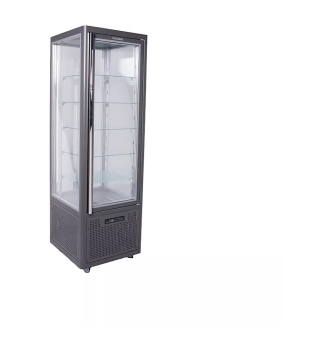 Vitrine verticale positive ventilée avec tablettes en verre 360 L