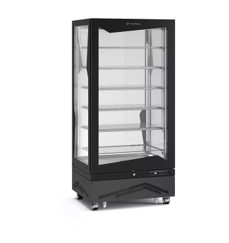 Vitrine verticale négative statique avec tablettes en verre 650 L