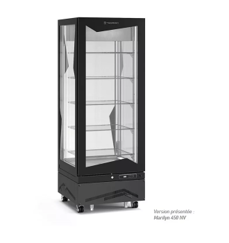 Vitrine verticale négative statique avec tablettes en verre 450 L