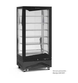 Vitrine verticale positive ventilée avec tablettes en verre 650 L