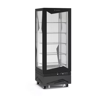 Vitrine verticale positive ventilée avec tablettes en verre 450 L