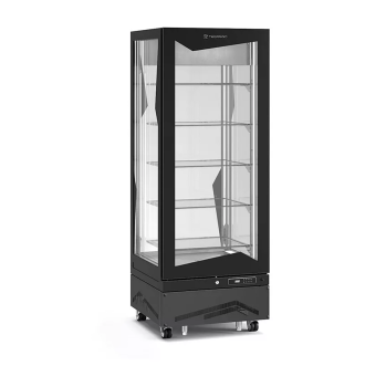 Vitrine verticale bi-température avec tablettes en verre 450 L