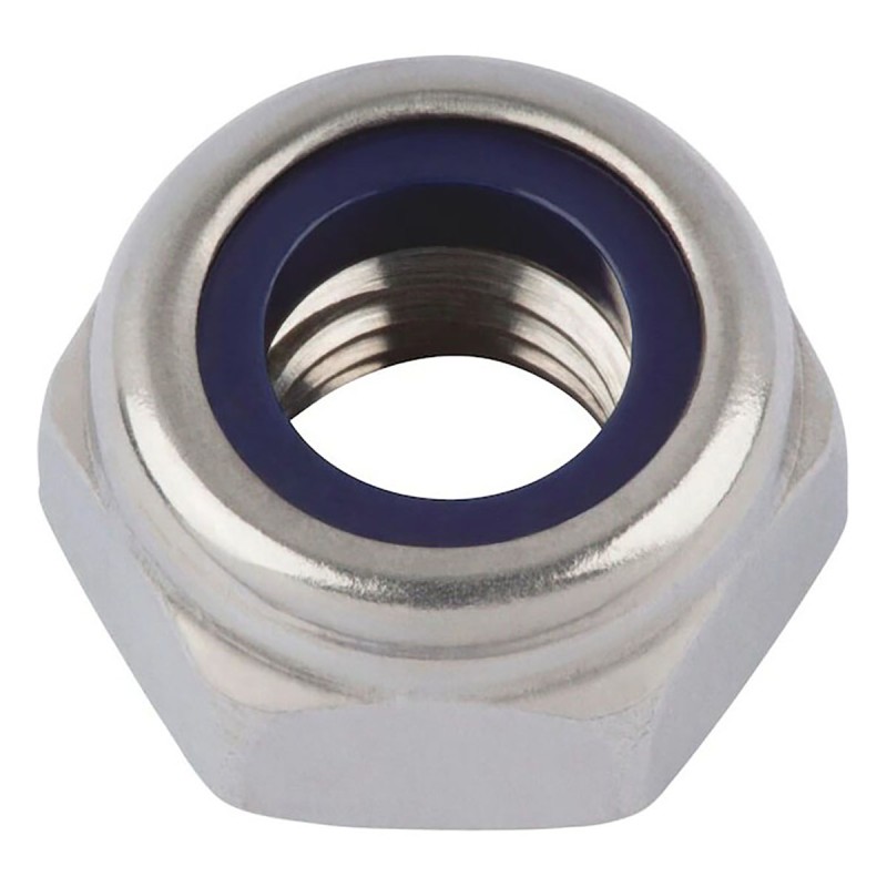 Hexagonal nut, low form, with M5 clamping piece