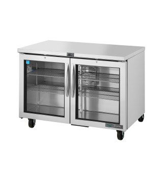Réfrigérateur comptoir bas 2 portes vitrées 278 L