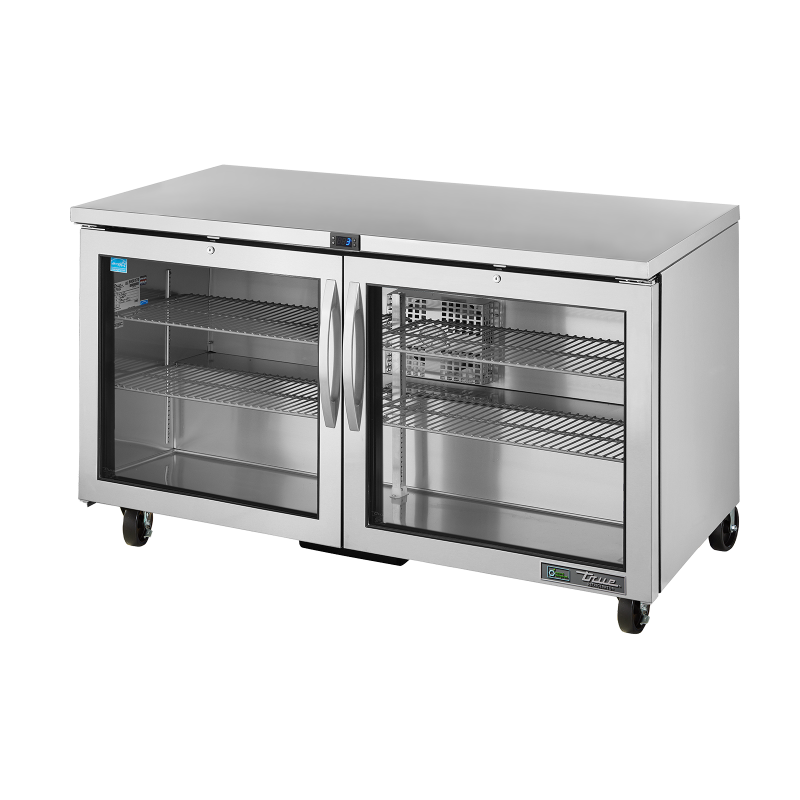 Réfrigérateur comptoir 2 portes vitrées 375 L