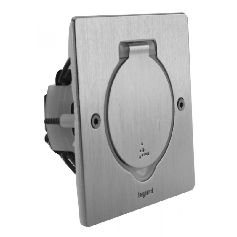 Stainless steel RJ45 flush-mounted socket