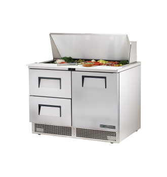 Table de préparation d'aliments réfrigérée 1 porte 2 tiroirs