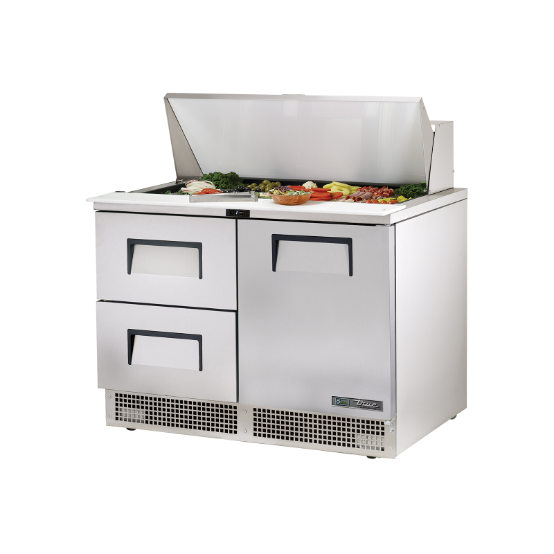 Table de préparation d'aliments réfrigérée 1 porte 2 tiroirs