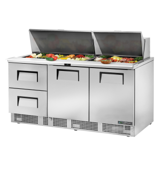 Table de préparation d'aliments réfrigérée 2 portes 2 tiroirs