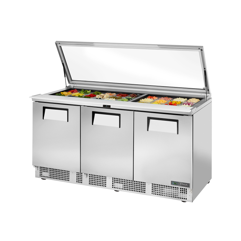 Réfrigérateur avec capot en verre 3 portes