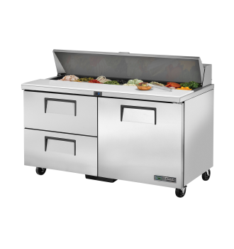 Table de préparation sandwich et salade réfrigérée 16 bacs GN 2 tiroirs L,152