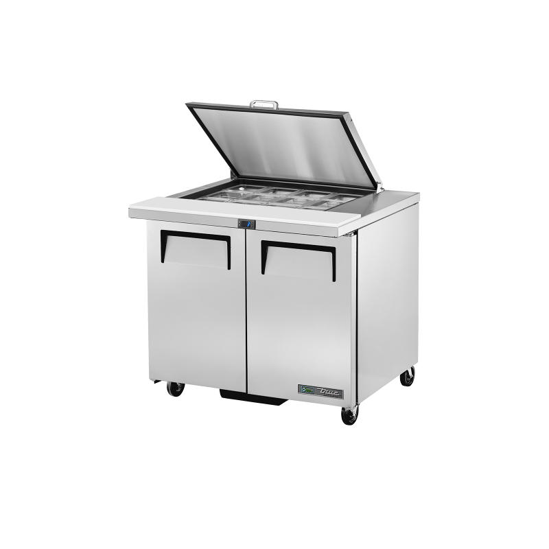 Table de préparation réfrigérée extra-large avec couvercle amovible 12 bacs L.924