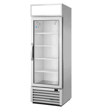 Réfrigérateur vertical 1 porte battante vitrée argenté 350 L