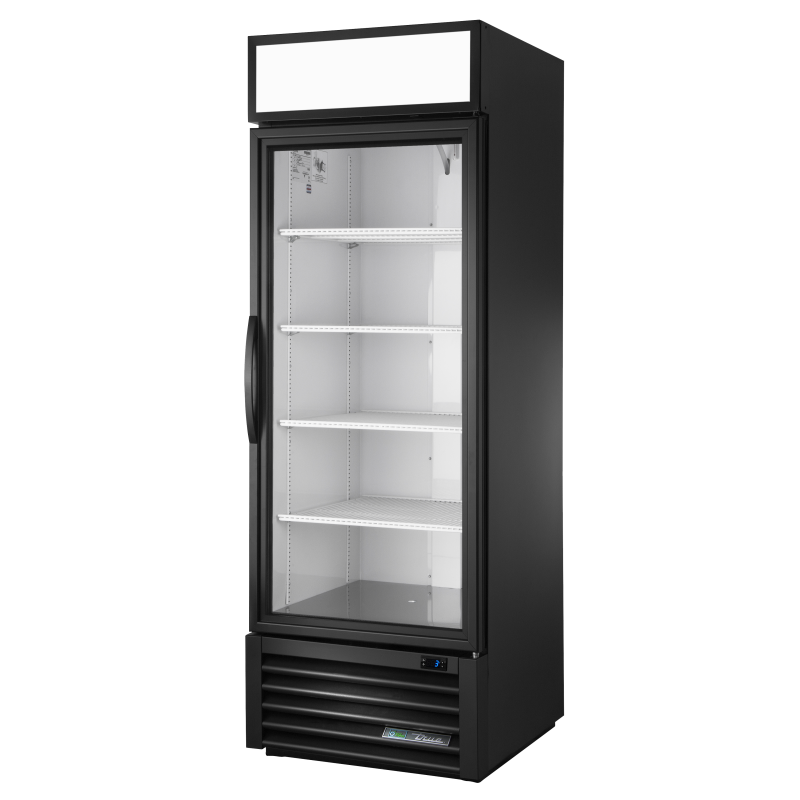 Réfrigérateur vertical 1 porte battante vitrée noir 445 L