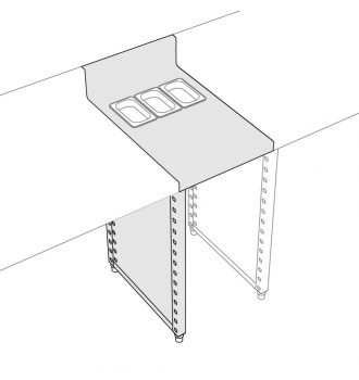 Worktop with 3 gastronorm...