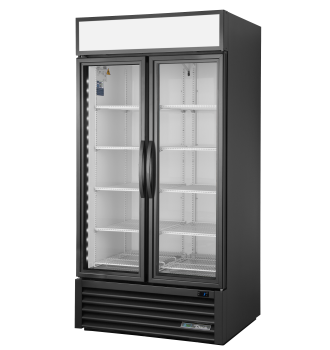 Réfrigérateur vertical 2 portes battantes vitrées noir 756 L