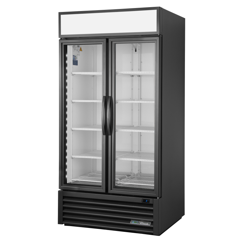 Réfrigérateur vertical 2 portes battantes vitrées noir 756 L