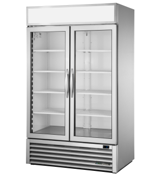 Réfrigérateur vertical 2 portes battantes vitrées argenté 756 L