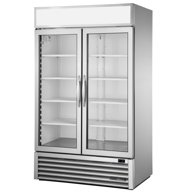 Réfrigérateur vertical 2 portes battantes vitrées argenté 756 L
