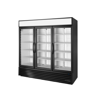 Armoire verticale négative 3 portes battantes vitrées noire 1359 L