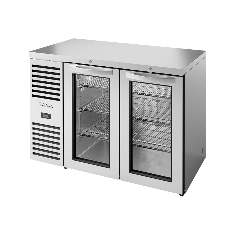 Arrière bar réfrigéré inox 2 portes vitrées battantes L,1219