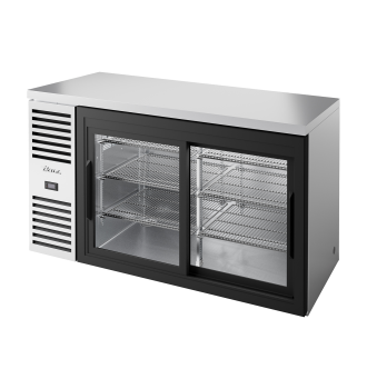 Arrière bar réfrigéré inox 2 portes vitrées coulissantes